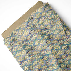 Blue Petal Mosaic Pashmina Fabric