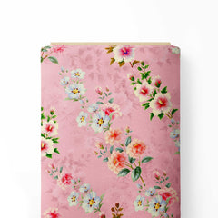 Pink Petal Panorama Pashmina Fabric