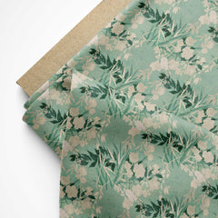 Green Blooms Ballet Pashmina Fabric