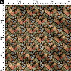 Velvet 1 Meter Desert Bloom Print Fabric