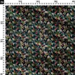 Tropical Plam Leaves  Velvet Fabric