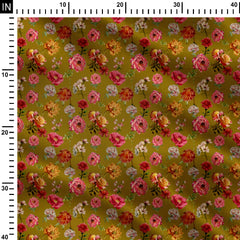 Natural Crepe 1 Meter Celestial Blooms Print Fabric