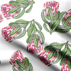 Cotton 1 Meter Protea Floral Design Print Fabric