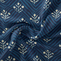 Satin Linen 1 Meter Stripe of Batik Floral Print Fabric