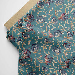 Bagru Dusty Patten Satin Linen Fabric