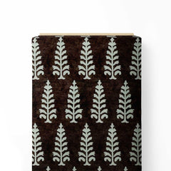 Ashoka Motif floral Satin Linen Fabric