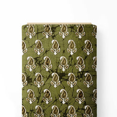 Green Meadows Reverie Satin Linen Fabric