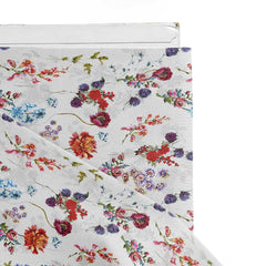 Vintage Verdant Oasis Satin Linen Fabric