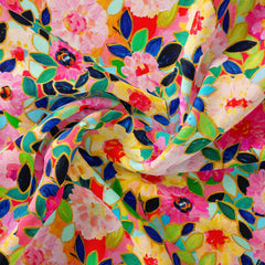 Enchanting Blooms Modal Satin Fabric