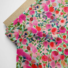 Balsam Blooms Modal Satin Fabric