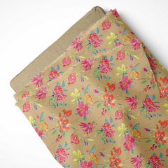 Hibiscus Harmony Modal Satin Fabric