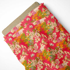 Sun Lily Sketches Modal Satin Fabric