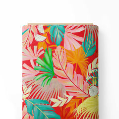 Exotic Palms Modal Satin Fabric