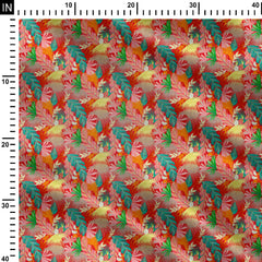 Exotic Palms Modal Satin Fabric