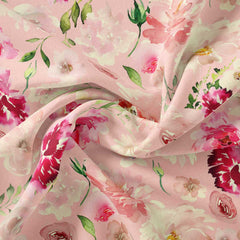 Morning Glory Medley Modal Satin Fabric