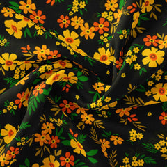 Midnight Blossom Georgette Fabric