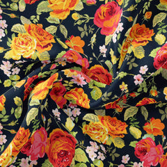 Midnight Gardenia Georgette Fabric