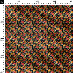 Midnight Gardenia Georgette Fabric