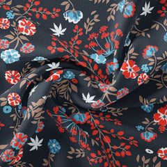 Jade Blooms Georgette Fabric