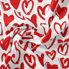 Satin 3 Meters Heartbeat Hues Print Fabric