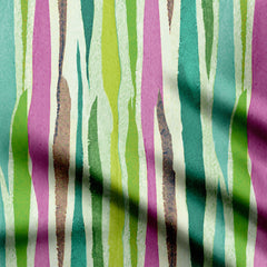 Green & Purple Stripes Print Fabric