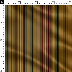 Maroon & Brown Stripes Print Fabric