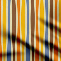 Yellow Wavy Stripes Print Fabric
