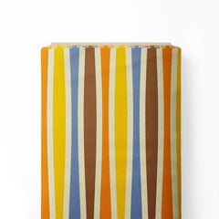 Yellow Wavy Stripes Print Fabric
