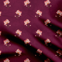 Fuchsia Lotus Print Fabric