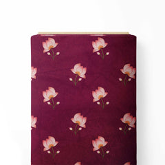 Fuchsia Lotus Print Fabric