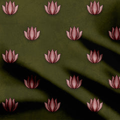 Pink Radiant Lotus Print Fabric