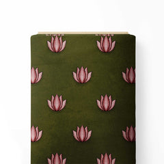 Pink Radiant Lotus Print Fabric