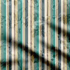 Mist Floral Stripe Print Fabric