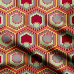 Whimsical Hexagon Print Fabric