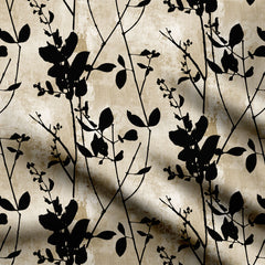 Raven Leaves Print Fabric