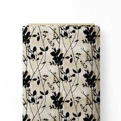 Raven Leaves Print Fabric