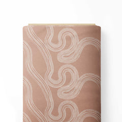 Terracotta  Dry Brush Print Fabric