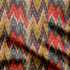 Ikat Peaks Print Fabric Cotton Fabric