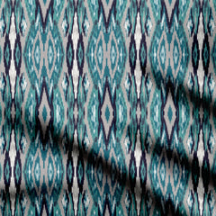 Marine Mirage Ikat Print Fabric