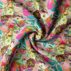 Dreamy Petal Silk Satin Fabric Co-Ord Set