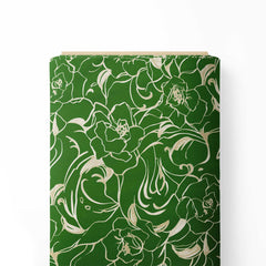 Emerald Floral Print Fabric