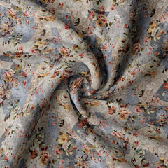 Abrasive Floral Satin Linen Fabric Co-Ord Set