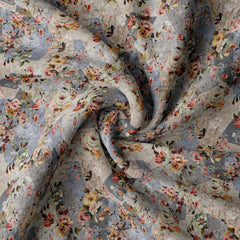 Abrasive Floral Silk Satin Fabric Co-Ord Set
