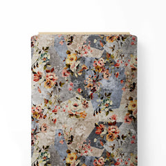 Abrasive Floral Print Fabric