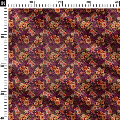 Burgundy Blooms Print Fabric