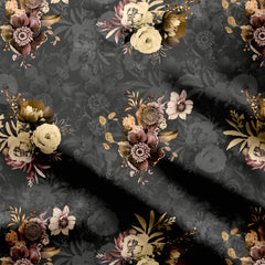 Ephemeral Brown & Black Print Fabric