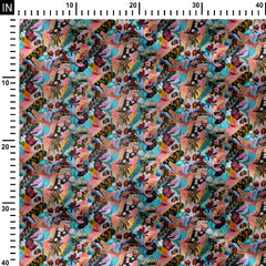 Green Bloom Scape Print Fabric