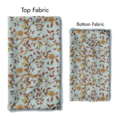 Azure Flora Kalamkari Satin Linen Fabric Co-Ord Set