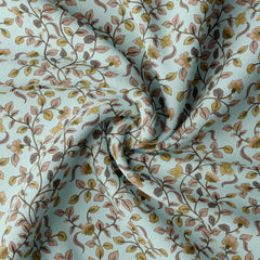 Dried Leaves Kalamkari Silk Satin Fabric Co-Ord Set