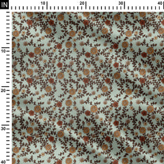 Walnut Cream Floral Print Fabric